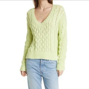 Line Leah V-Neck Cable Knit Sweater